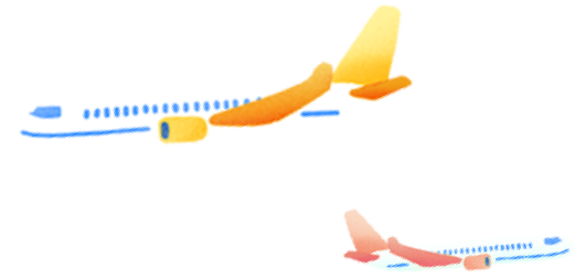 上空の飛行機